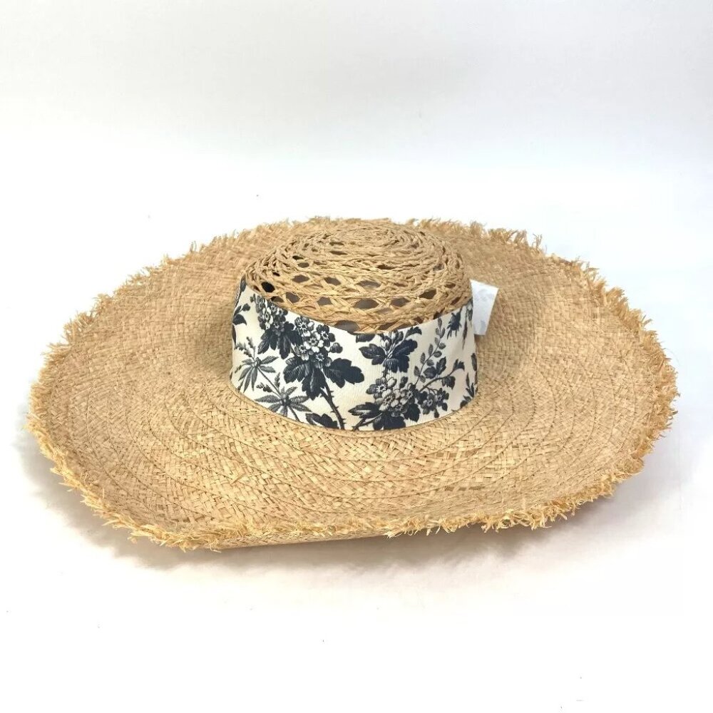 GUCCI 408789 hat hat bucket hat bob hat herbarium ribbon flora straw hat hat...